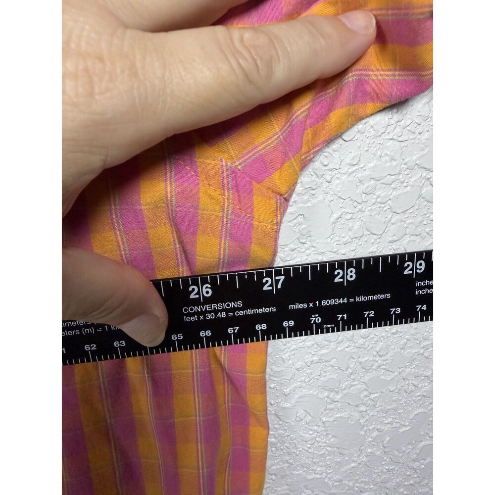 U.S. Polo Assn Men Plaid Short Sleeve Button Down Shirt Orange Pink XXL - Picture 5 of 10
